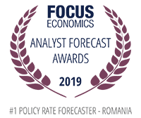Focus Economics: Analyst Forecast Awards 2020 - #1 policy rate forecaster - Romania