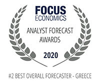 Focus Economics: Analyst Forecast Awards 2020 - #2 best overall forecaster - Greece
